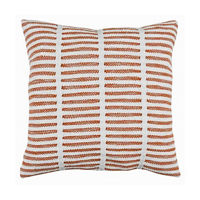 Textured Orange Striped Pillow, 18 in