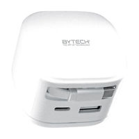 Bytech Retractable Power Delivery Wall Charger, 40W