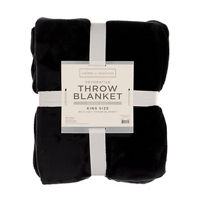 Salon de Maison Super-Soft King-Size Throw Blanket, 90 in x 102 in, Black