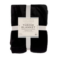 Salon de Maison Super-Soft Queen-Size Throw Blanket, 90 in x 90 in, Black 