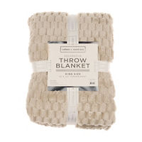 Salon de Maison Super-Soft King-Size Throw Blanket, 90 in x 102 in, Linen 
