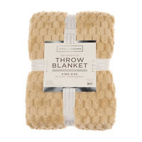 Salon de Maison Super-Soft King-Size Throw Blanket, 90 in x 102 in, Beige