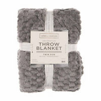 Salon de Maison Throw Blanket, Twin Size, Gray, 66 in x 90 in
