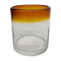 Short Glass Cup with Ombre Rim, 15.2 fl oz