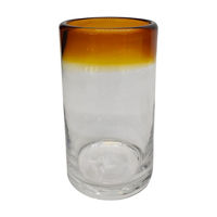 Tall Glass Cup with Ombre Rim, 17.6 fl oz