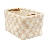 Sherpa Basket with Checkered Design, Large