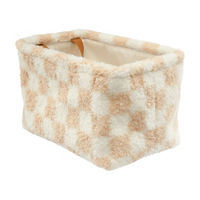 Sherpa Basket with Checked Design, Medium