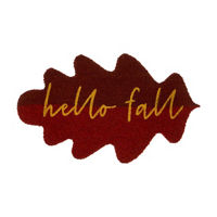 'Hello Fall' Leaf Shaped Doormat, 18 in x 30 in