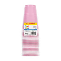 Pink Plastic Cups, 16 oz, 24 ct