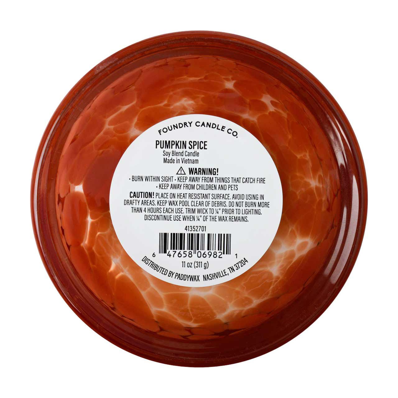 Foundry Candle Co. Art Glass Soy Blend Candle, 11 oz, Pumpkin Spice