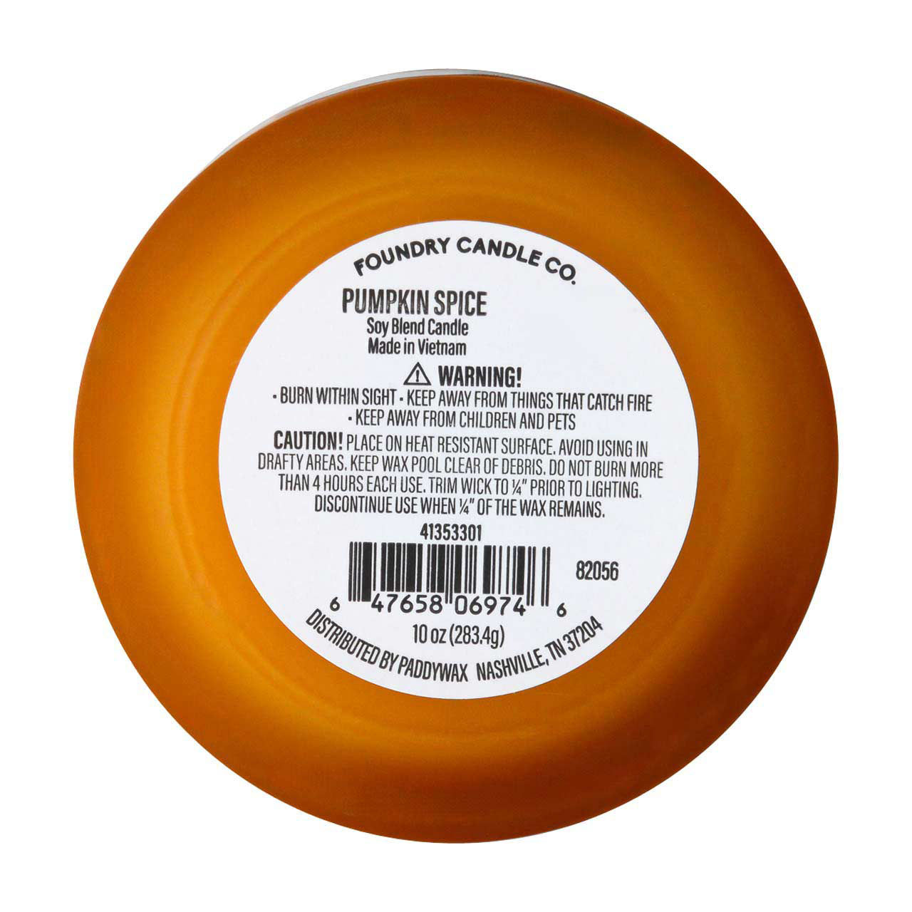 1Foundry Candle Co. Glass Soy Blend Candle, 10 oz, Pumpkin Spice