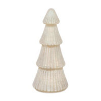 Iridescent Glittery Cream Glass Light-Up Christmas Tree, Small