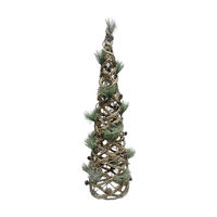 Battery-Operated Festive Christmas Rattan Tree, 32 in