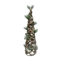 Battery-Operated Festive Christmas Rattan Tree, 24 in