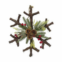 Rattan Snowflake Hang, 5 in