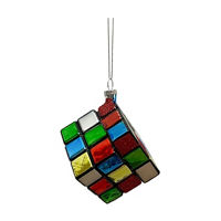 Rubix Cube Glass Ornament