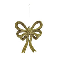 Glitter Bow Ornament, Gold
