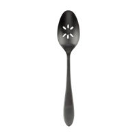 Delia Black Satin Slotted Spoon