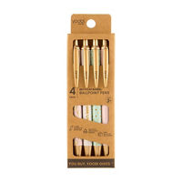 Yoobi Recycled Barrel Ballpoint Pens, 4 pk