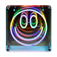 Neon Smiley Face Infinity Mirror, 7 in