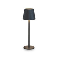 Fluted Top Portable Touch Lamp -Black