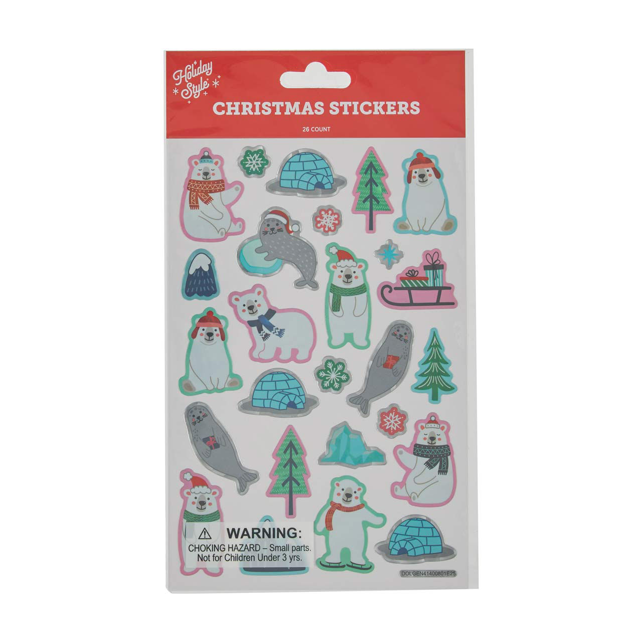 Holiday Style Christmas Stickers, Assorted