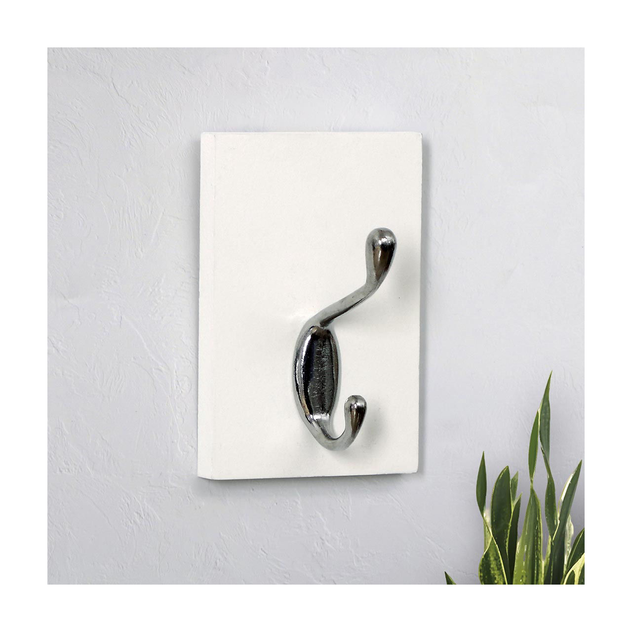 Wall Hook, White/Silver
