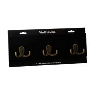 Black Wall Hooks, 13 in x 4 in, 3 ct