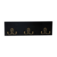 Black Wall Hooks, 13 in x 4 in, 3 ct