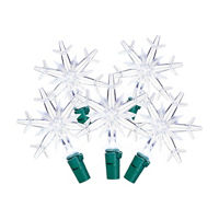 Holiday Style Cool White LED Snowflake Lights, 5.2 ft