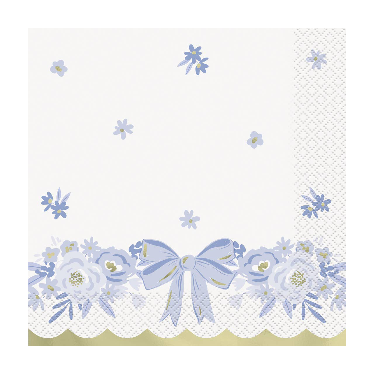 Blue Bow Lunch Napkin, 16 ct
