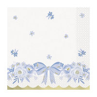 Blue Bow Gold Foil Lunch Napkins, 16ct