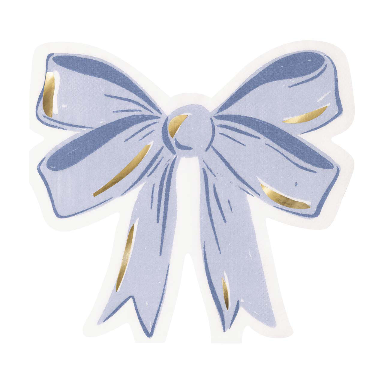 Blue Bow Shaped Lunch Napkin, 16 ct