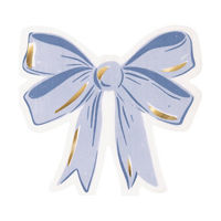Blue Bow Gold Foil Die Cut Lunch Napkins, 16ct