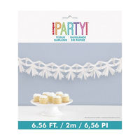 Unique Party! White Bow Tissue Garland, 6.56 ft