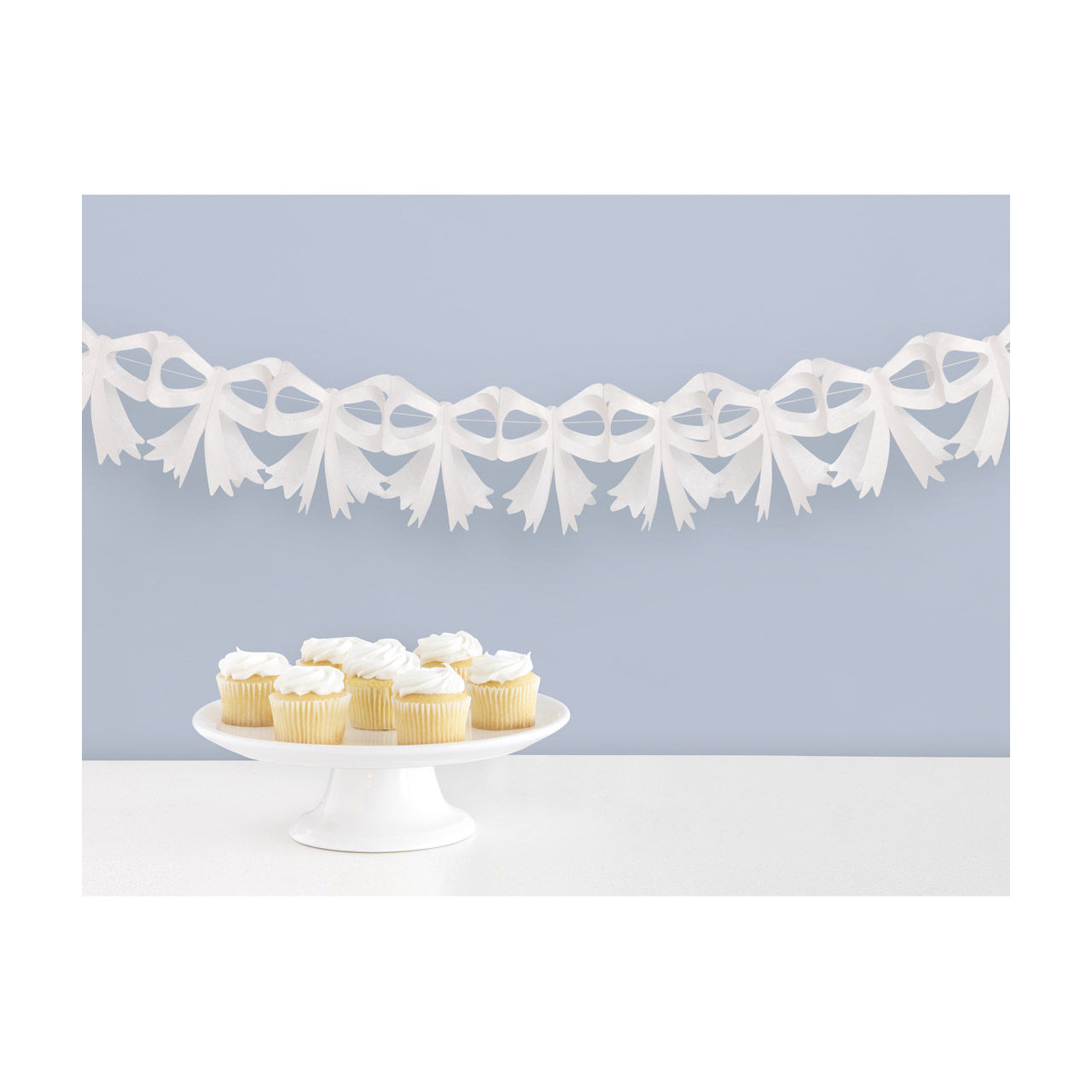 Unique Party Blue Bow Tissue Garland, 6.56 ft