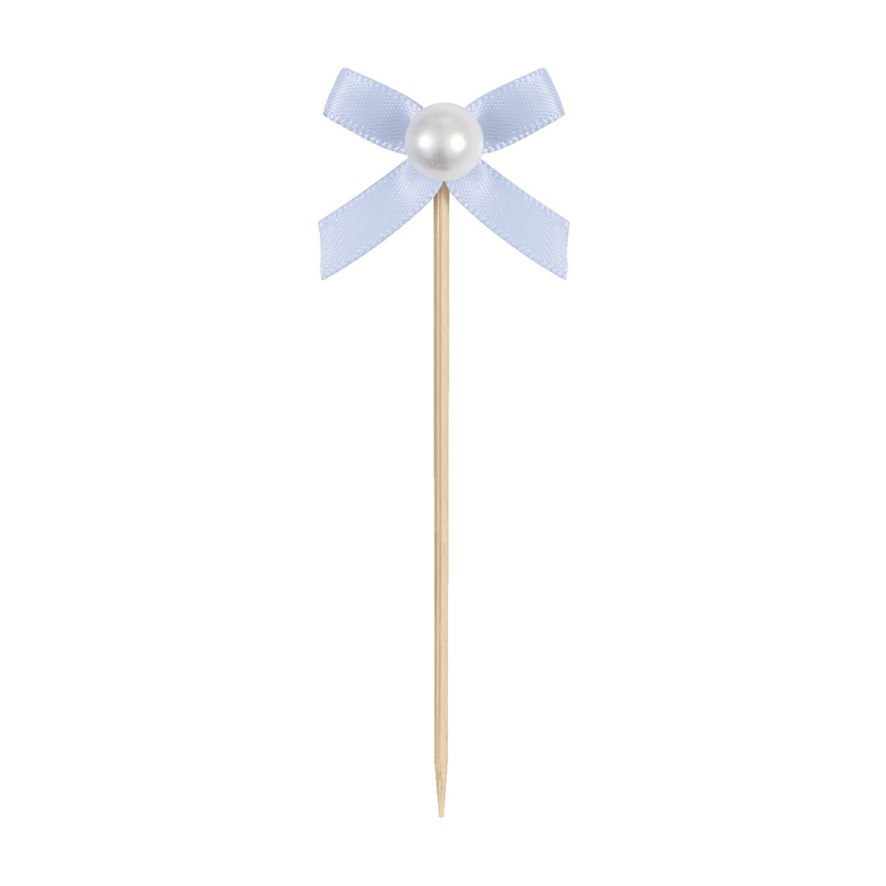 Unique Party Blue Bow Pearl Picks, 15 ct