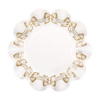 Gold Bow Gold Foil Ruffle Plates, 10 in,