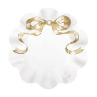 Gold Bow Gold Foil 8.25" Ruffle Plates, 8ct