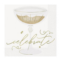 Chic Birthday "Celebrate" Coupe Lunch Napkin, 16ct