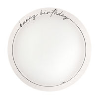 Black & White Birthday Low-Profile Round Paper Plates,