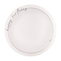 Black & White Birthday Low-Profile Round Plates, 8.25