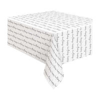 Black & White Birthday Plastic Printed Table Cover