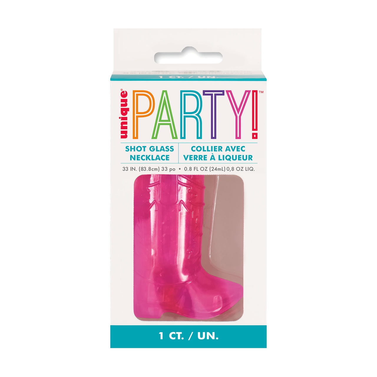 Unique Party Pink Cowboy Boot Shot Glass Necklace