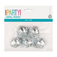 Unique Party! Silver Mini Disco Ball Decorations, 5
