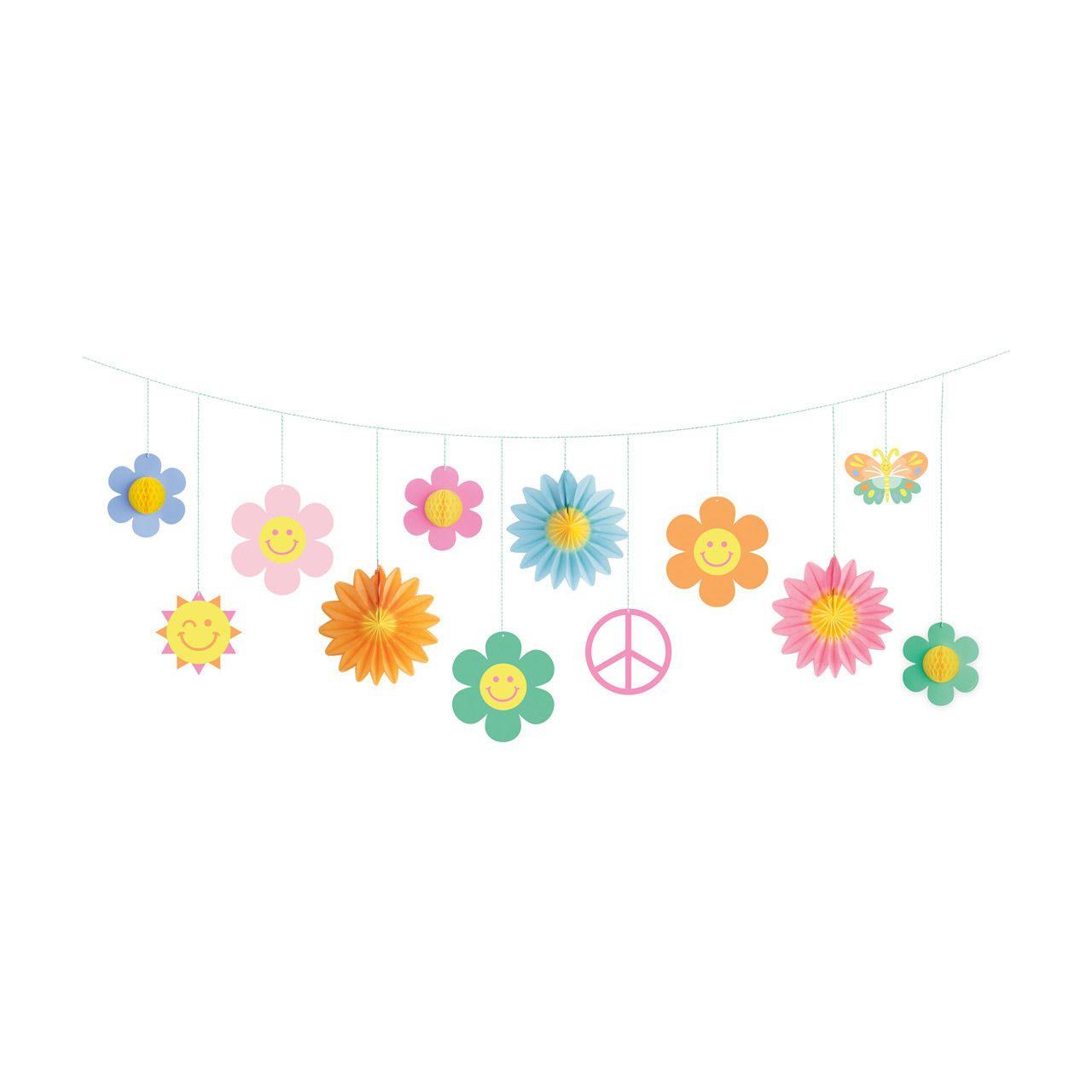 Unique Party Groovy Layered Garland, 7 ft