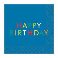 Striped Birthday Lunch Napkins, 16ct