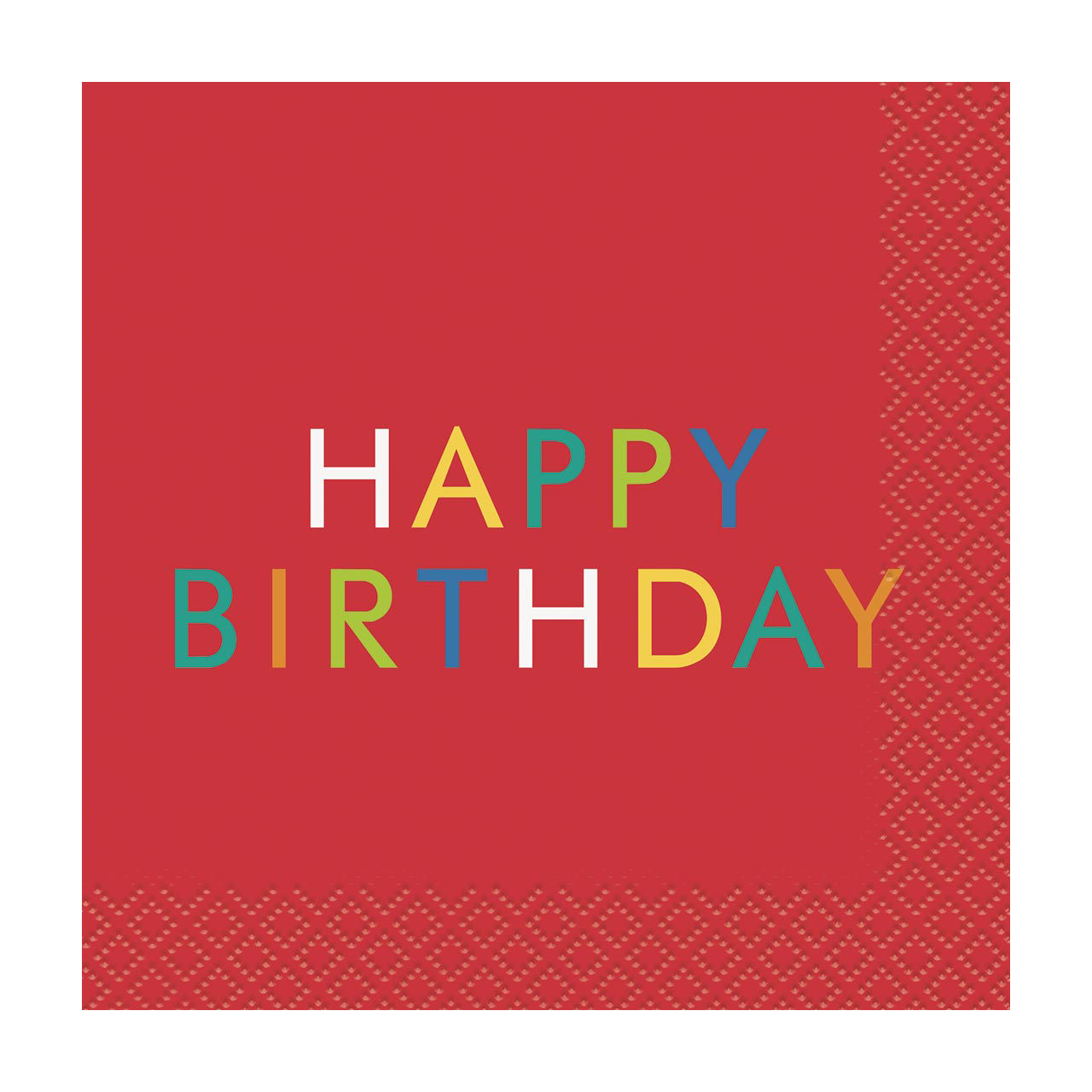 "Happy Birthday" Striped Beverage Napkin