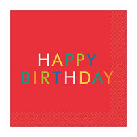 Striped Birthday Beverage Napkins, 16ct