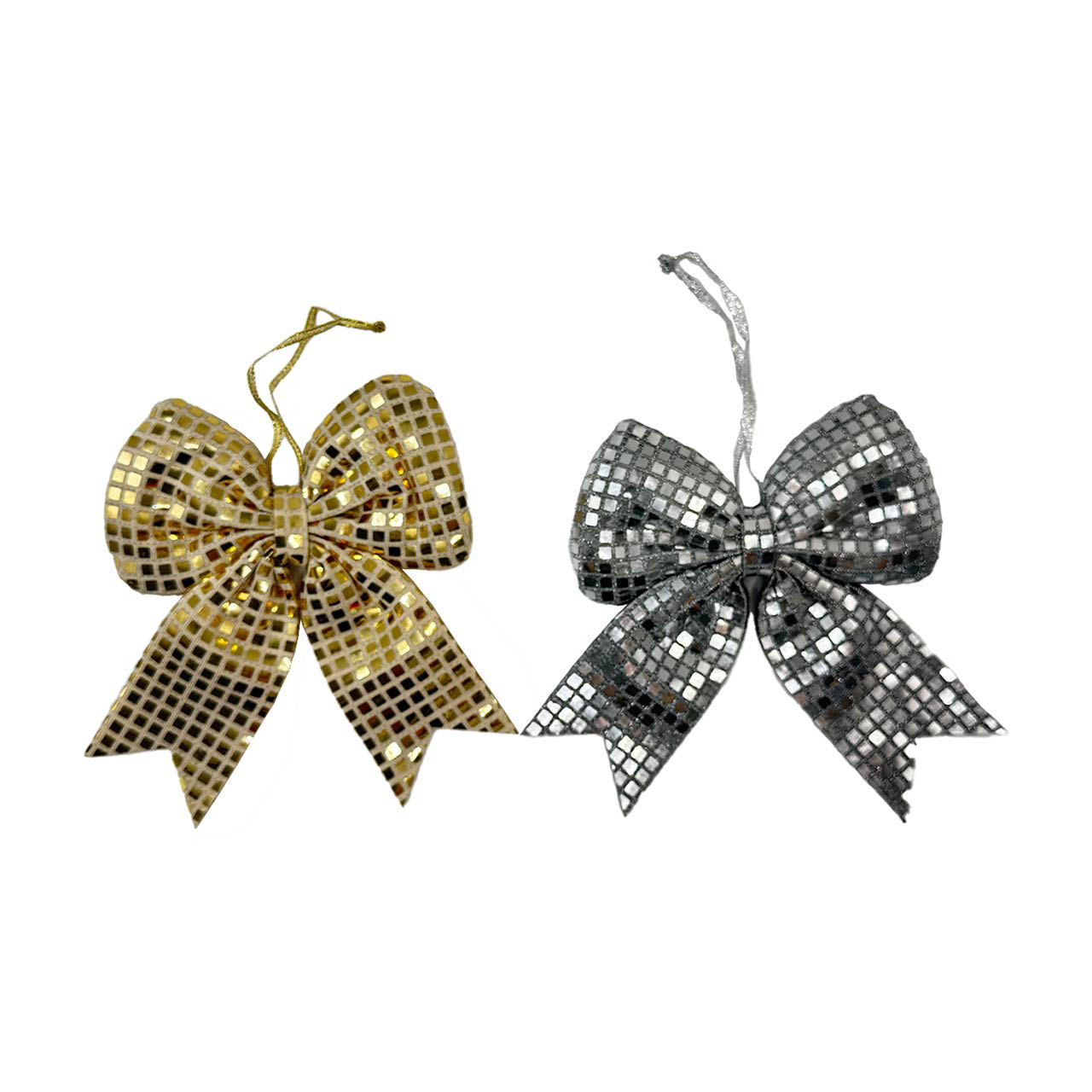 Holiday Style Sequin Bow Christmas Ornament, Assorted